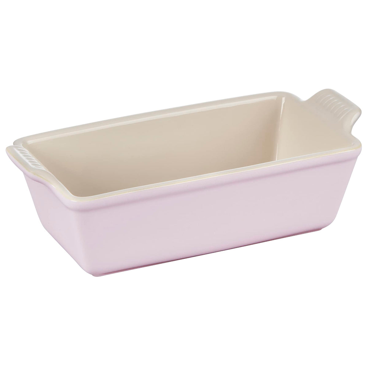 Le Creuset Heritage Loaf Pan shallot side view shows even browning and easy release.