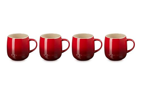 Le Creuset Heritage Mug Cerise glaze detail reveals a nonporous surface