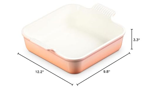 Le Creuset Heritage Square Baking Dish Peche care and cleanup made simple