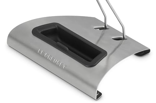Le Creuset lid holder drip tray catches condensation for clean counters