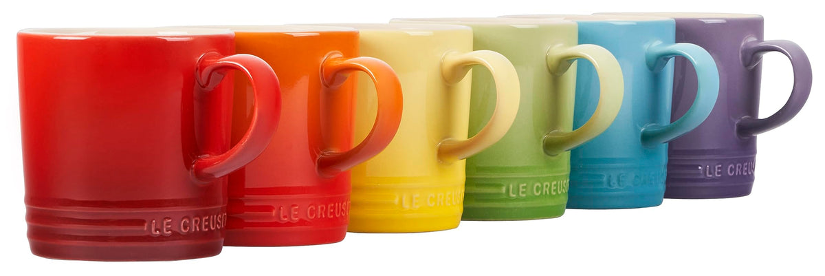 Le Creuset London mugs six-pack in vibrant colors for everyday coffee rituals