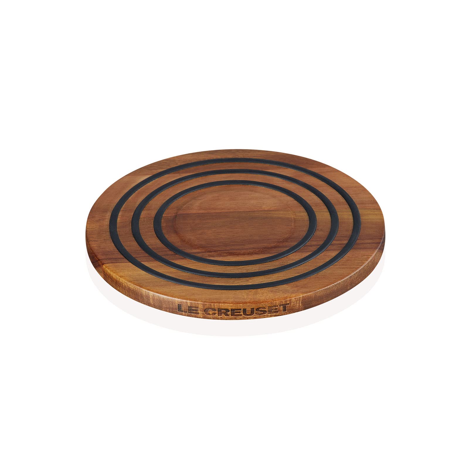 Le Creuset trivet top view with silicone rings for cushioned heat resistance