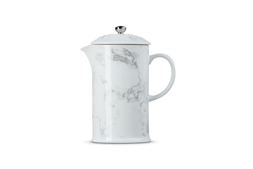 Le Creuset Marble Collection glaze detail, non-porous surface resists flavor absorption