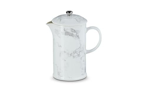 Le Creuset Marble Collection French Press, side handle, comfortable grip and heat resistance
