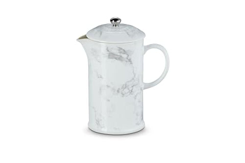Le Creuset Marble Collection French Press, side handle, comfortable grip and heat resistance