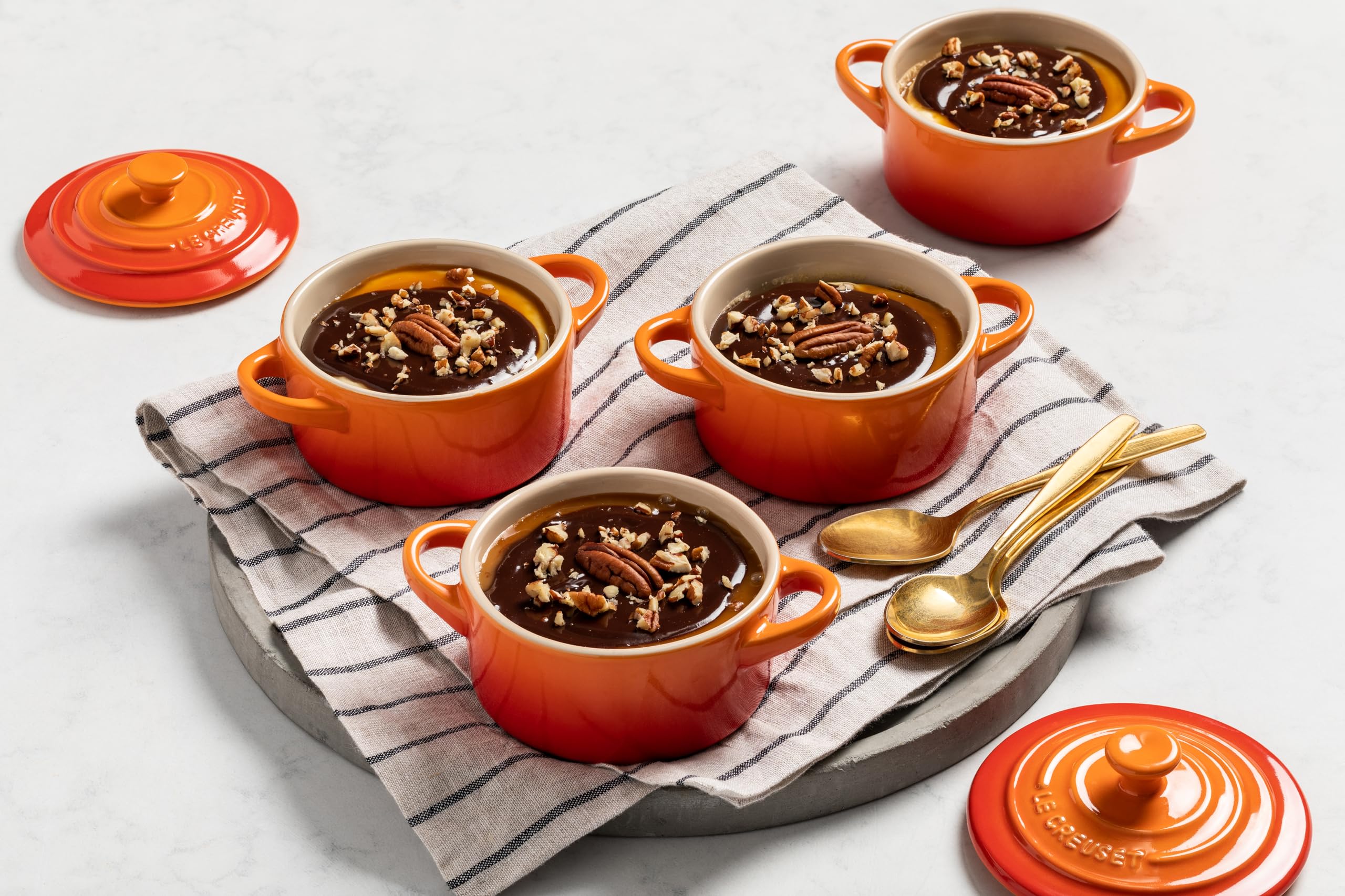 Le Creuset Marseille mini cocotte compact 8 oz size for single servings.
