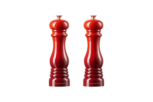 Le Creuset MG610-67 salt and pepper mills top view highlighting ceramic grinder