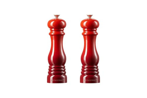 Le Creuset MG610-67 salt and pepper mills top view highlighting ceramic grinder