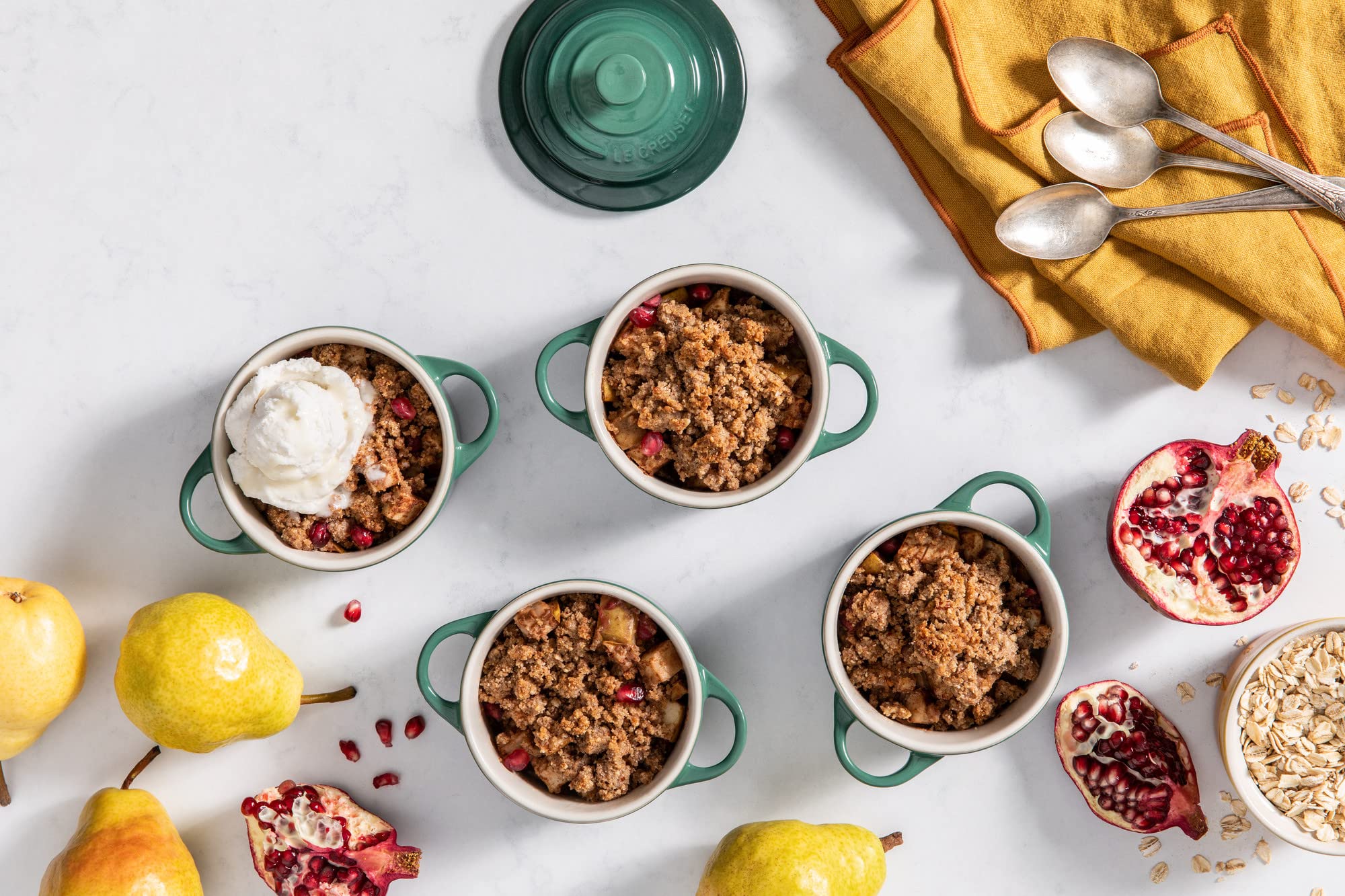 Le Creuset mini cocotte supports prep and portioning single servings.