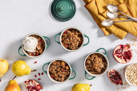 Le Creuset mini cocotte supports prep and portioning single servings.