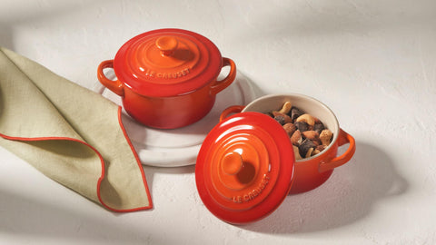 Le Creuset mini round cocotte white decorative kitchen display