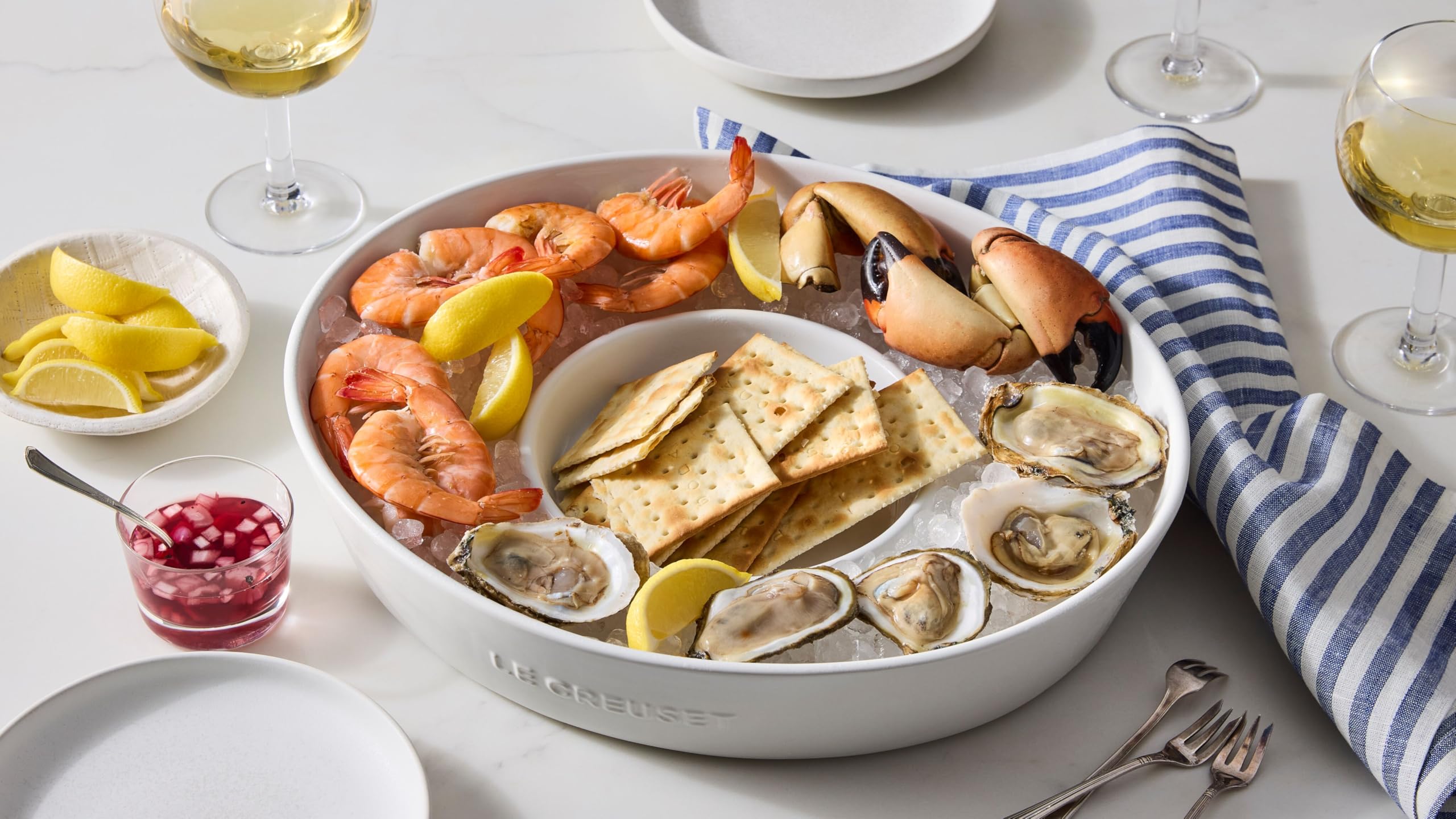 Le Creuset mini round cocotte white dishwasher-safe convenience