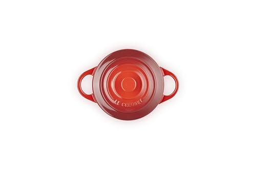Le Creuset mini round cocotte cerise, full dish showcase for personal servings and even baking.