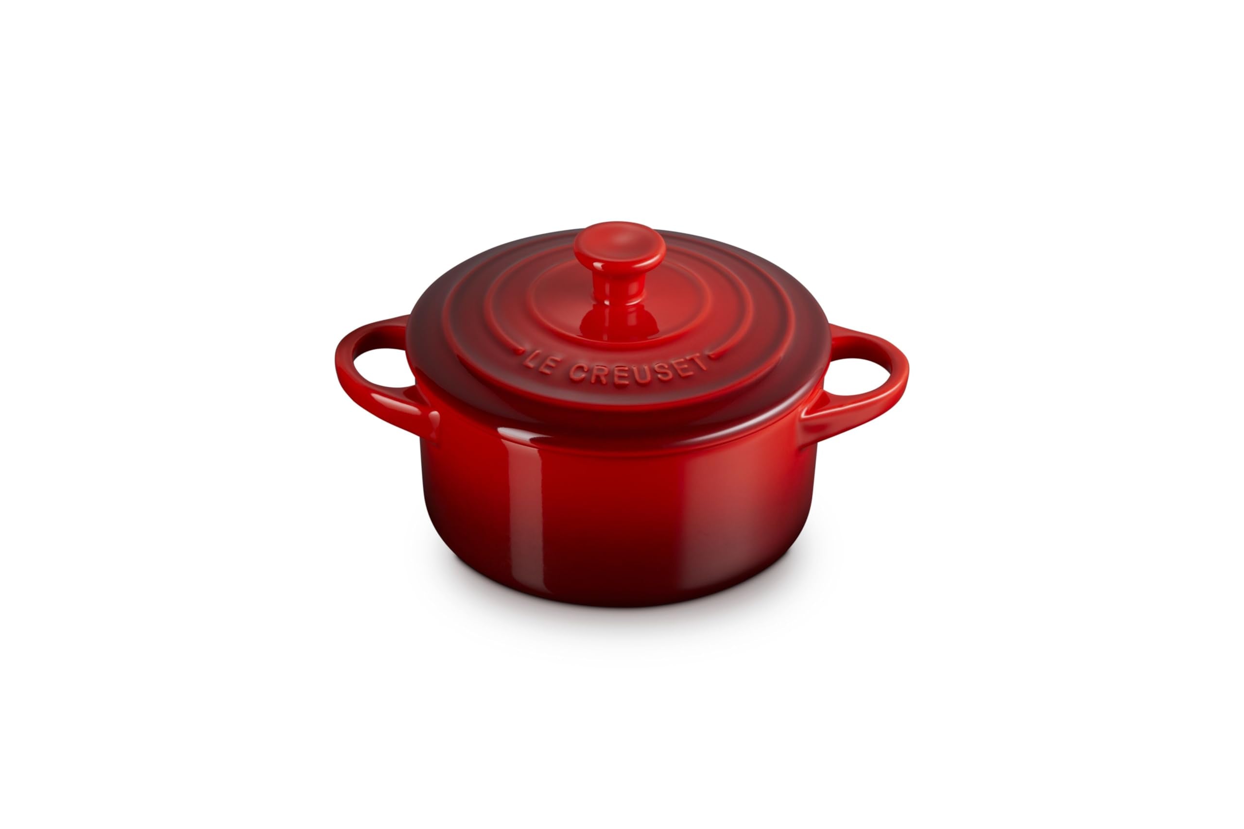 Le Creuset Mini Round Cocotte Cerise for baking with even heat distribution.