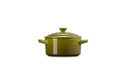 Le Creuset Olive Mini Cocotte gratin browning with even heat.