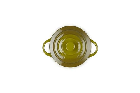 Le Creuset Olive Mini Cocotte ready for oven at 400°F for even browning.