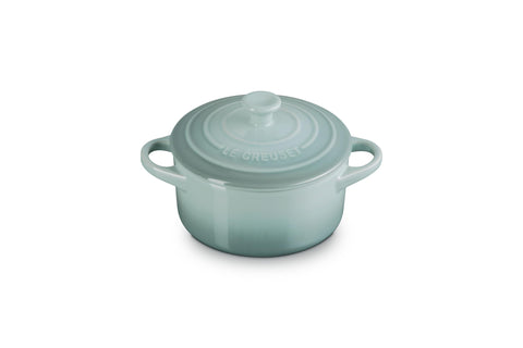 Le Creuset Mini Round Cocotte Sea Salt 24oz front view for single-portion baking