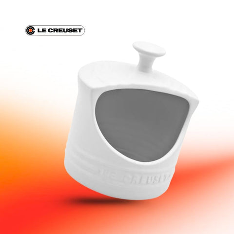 Timeless Le Creuset white salt crock adds kitchen charm