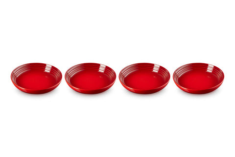 Le Creuset pasta bowls cerise showcase vibrant glaze for daily pasta servings.