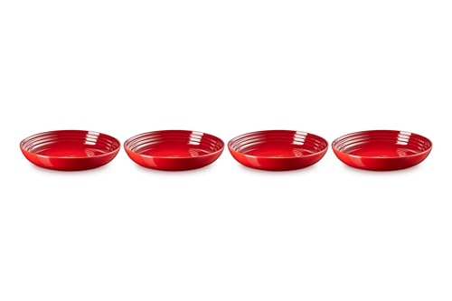 Le Creuset cerise glaze adds color while keeping salads fresh on the table.