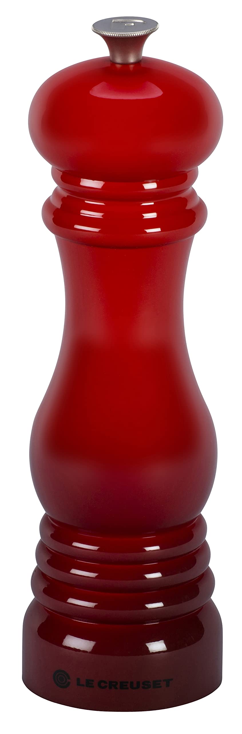 Le Creuset Pepper Mill Cerise body with enamel finish for durable, elegant seasoning