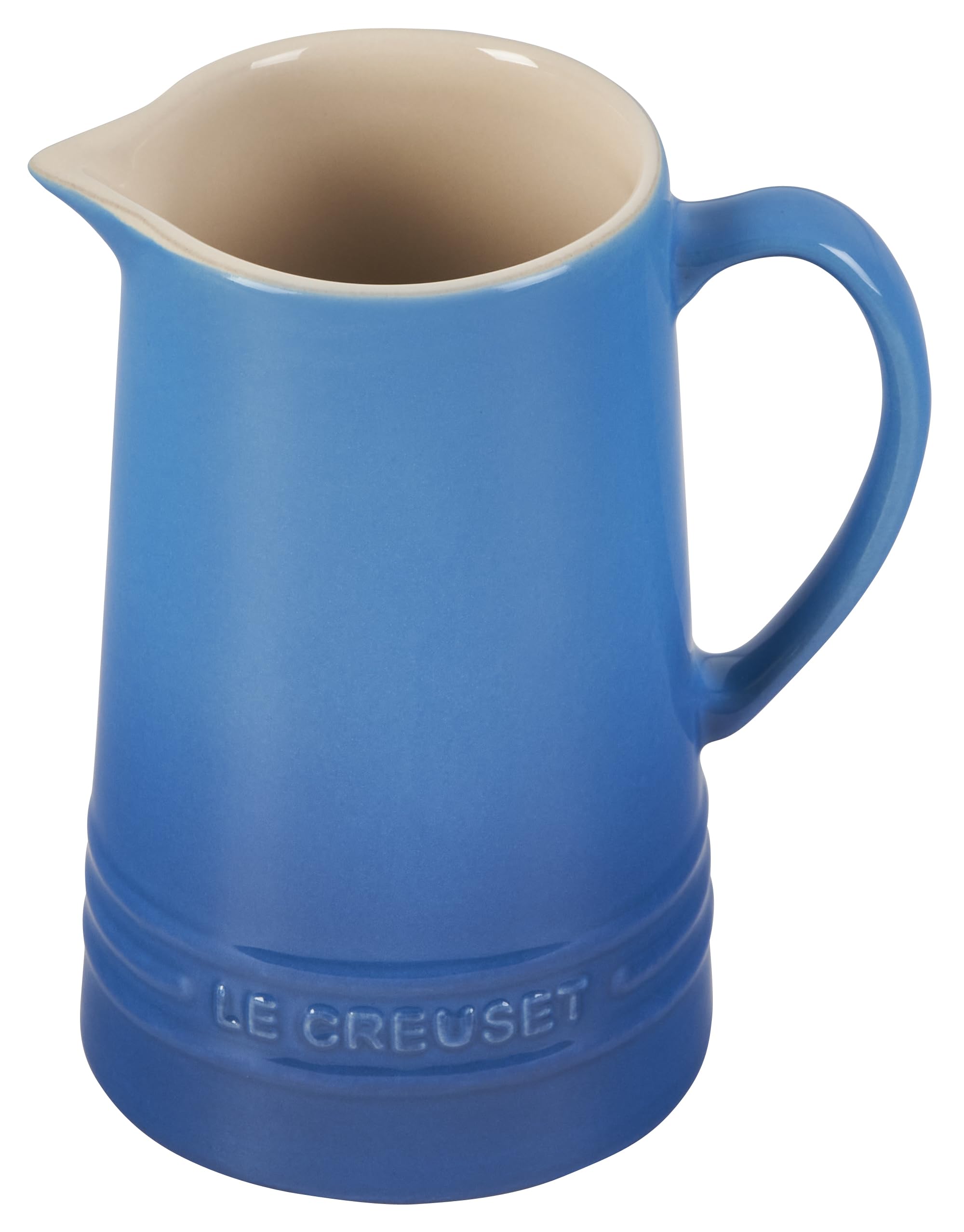 Le Creuset Marseille 10 oz pitcher with front glaze for elegant serving