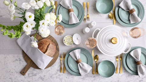 Le Creuset dishwasher-safe glaze resists stains after busy meals.
