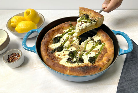 Le Creuset pan is ideal for searing, pan-roasting, and one-pan meals.