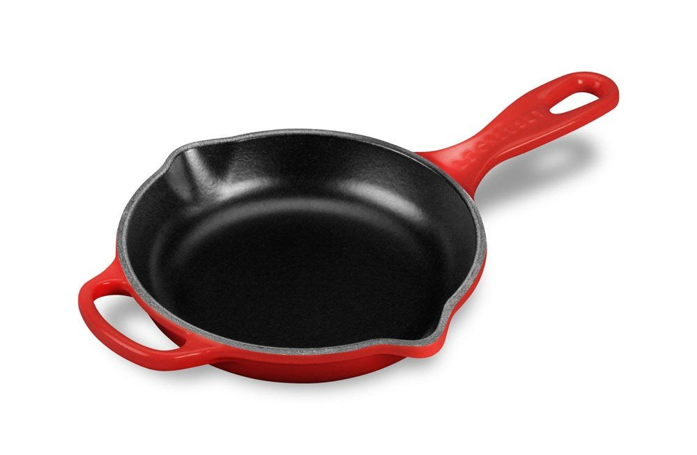 Le Creuset durable Cerise finish stands up to years of daily cooking.