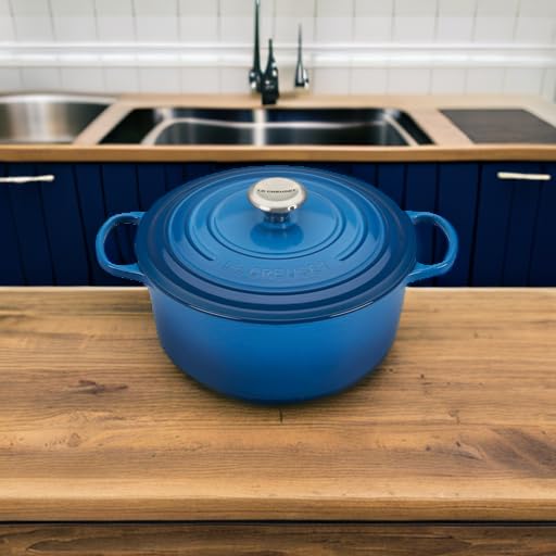 Le Creuset Signature Round Dutch Oven dishwasher-safe enamel is easy to clean.