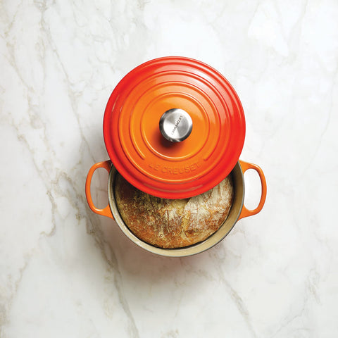 Le Creuset Signature works on all cooktops and is oven safe to 500 F.