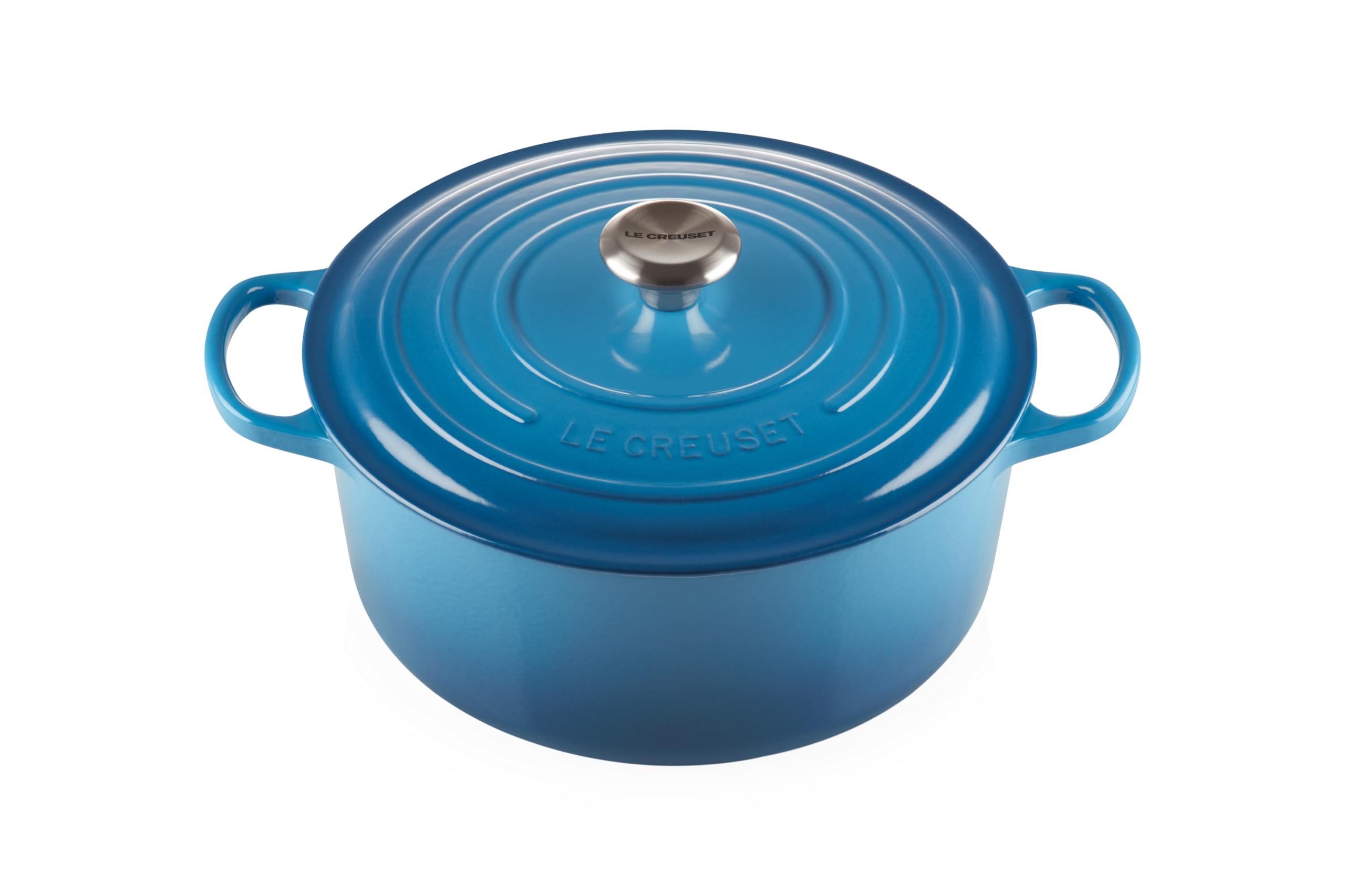 Le Creuset Signature round Dutch oven Marseille 7.25 qt, ideal for slow cooking and even heat