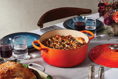 Le Creuset stainless steel knob remains safe at high oven temperatures