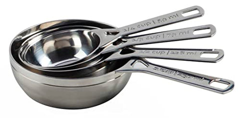 Le Creuset measuring cups with clear markings support precise recipe prep