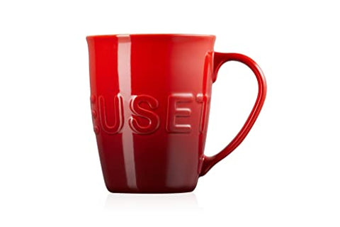 Le Creuset stoneware Cerise mug highlighting heat retention for warm beverages
