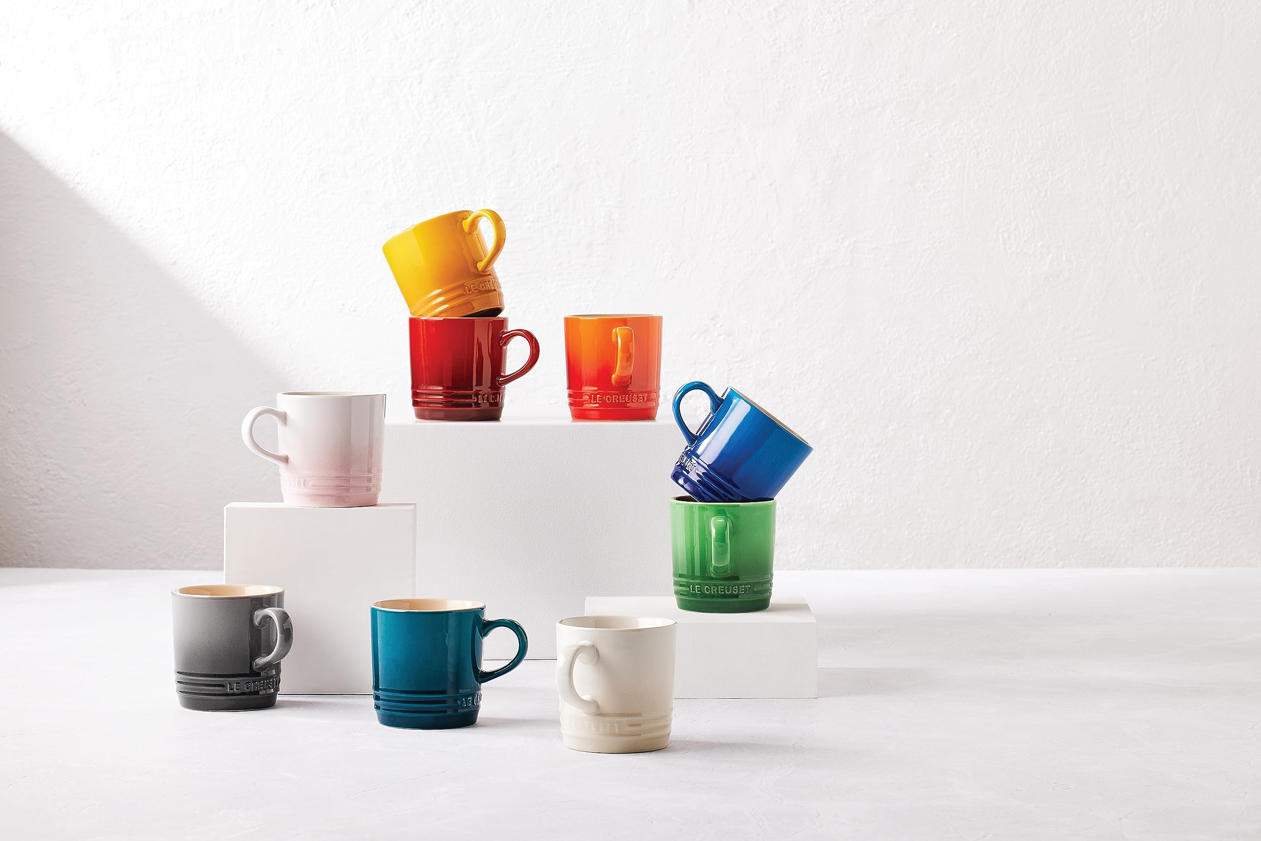 Dishwasher-safe Le Creuset mug for quick cleanup after meals