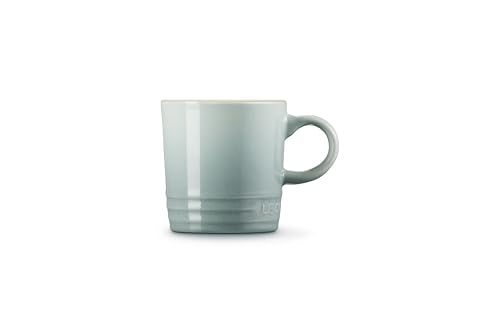 Le Creuset stoneware mug Sea Salt in dishwasher-safe glaze.