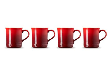 Le Creuset Cerise stoneware mug close-up glaze emphasizes color and durability