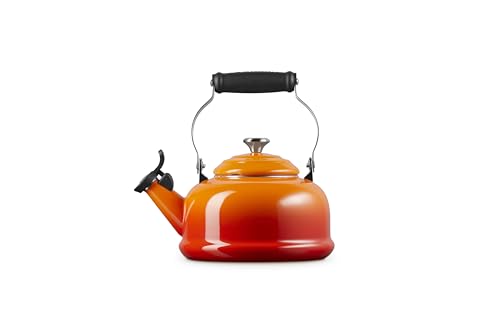 Le Creuset tea kettle whistle clearly signals boiling for safe, unattended brewing