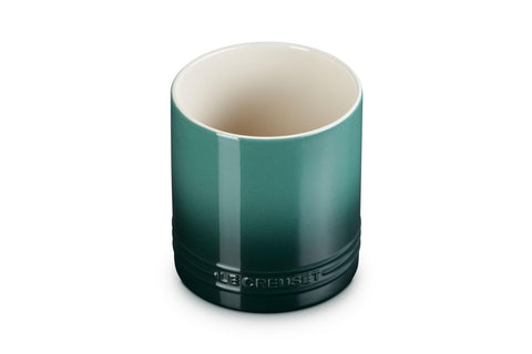 Le Creuset stoneware utensil crock straight-wall Artichaut keeps utensils organized on the counter.