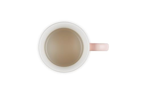 Le Creuset Vancouver mug shown with soup or dessert in Peche tones.
