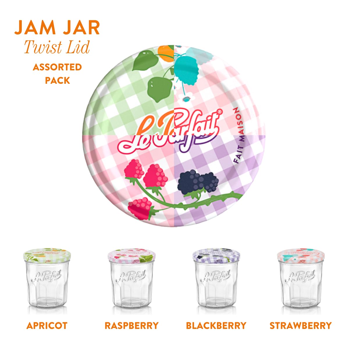 Le Parfait jars feature a faceted non-slip body for easy handling.