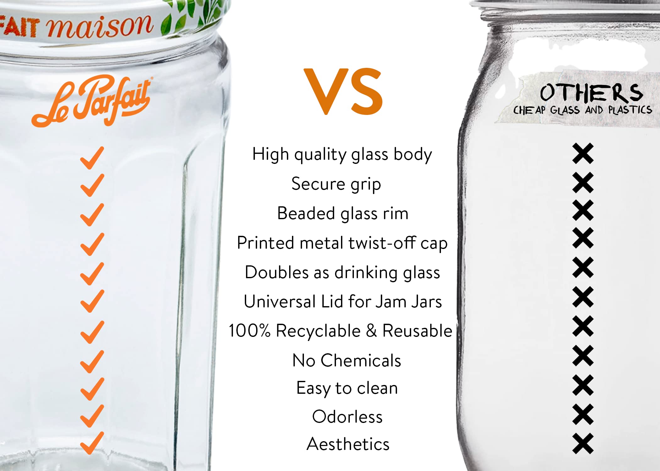 Le Parfait jars double as stylish kitchen decor and gifts.