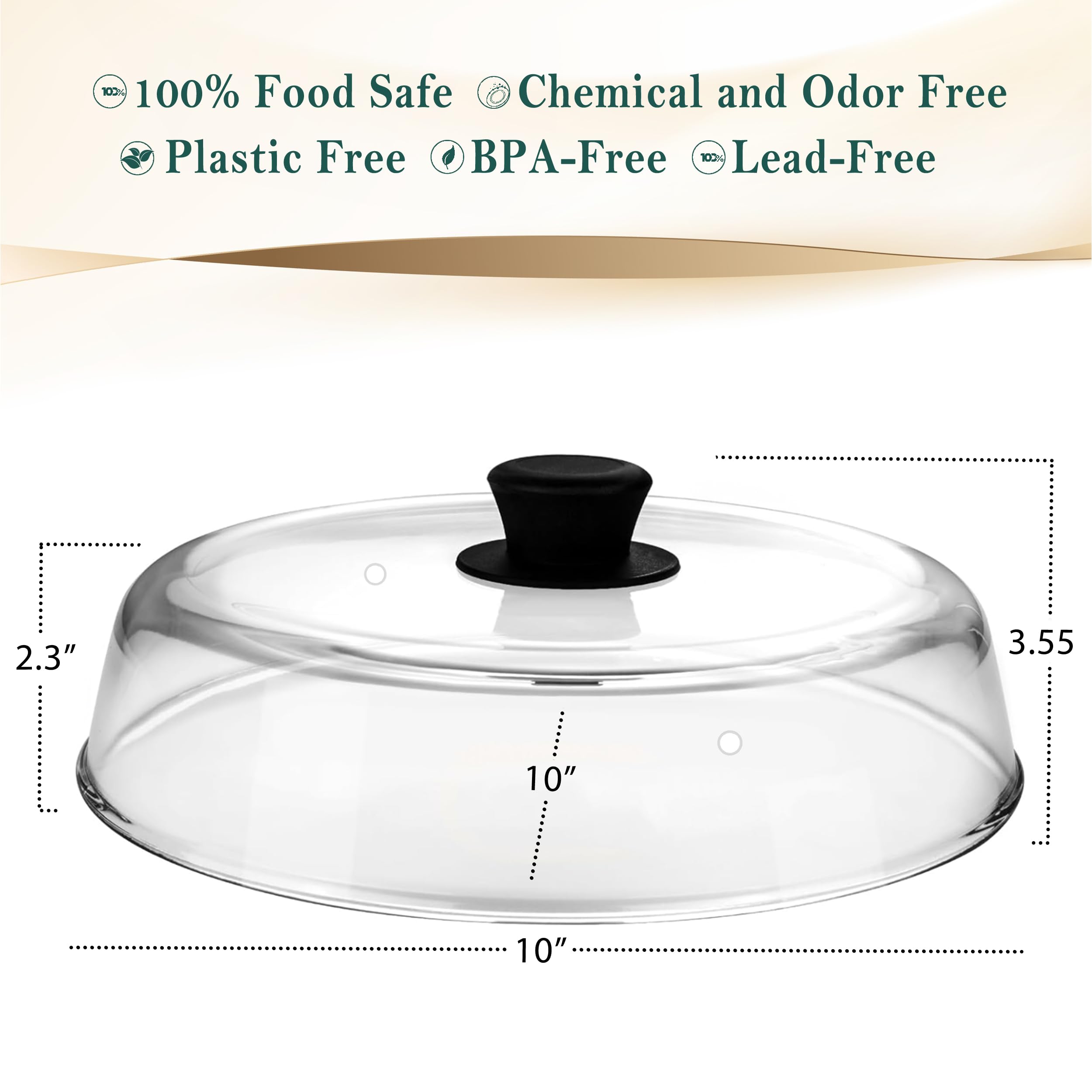 Le'raze BPA-free and lead-free glass lid for toxin-free reheating.