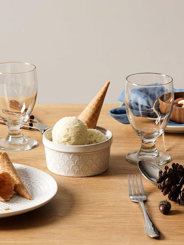Glazed bottom of LE TAUCI 12oz ramekin protects countertops during serving