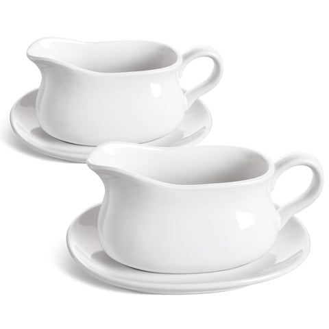 LE TAUCI 17oz gravy boat with saucer stand for elegant table service