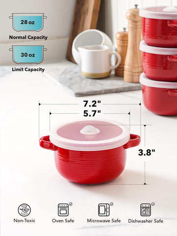 LE TAUCI 28oz capacity is ideal for soups, cereals, and meals.