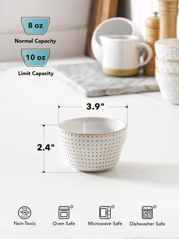 LE TAUCI Arctic White 8oz bowl suitable for microwave and dishwasher