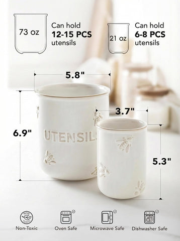 LE TAUCI Arctic White countertop organizer offers multipurpose storage for small items.