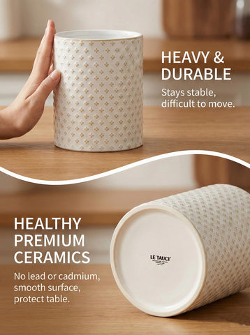 LE TAUCI Arctic White ceramic glaze is easy to clean